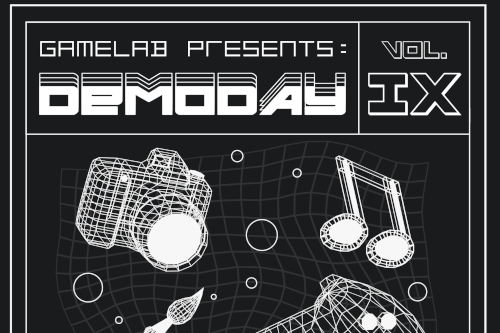 The Demoday vol 9 poster. Made by Markus Torkkell.